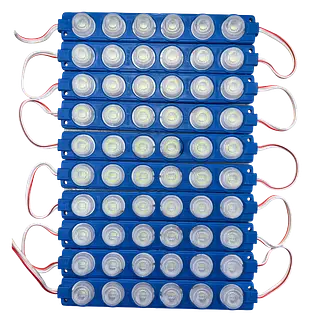 Módulo Led 12v Aguamarina Con Lupa De 6w. Pack De 20unidades