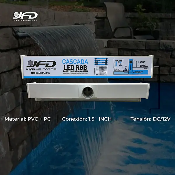 Cascada De Piscina Rgb 6w Dc12v (60cm)