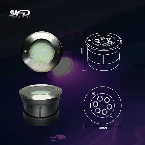 Lámpara Piscina Sumergible Ip68 18w Rgb/3000k 12v