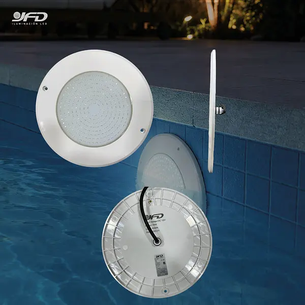 Lampara Led Piscina Sobreponer 10 Inc 260mm Rgb 18w Dc12v