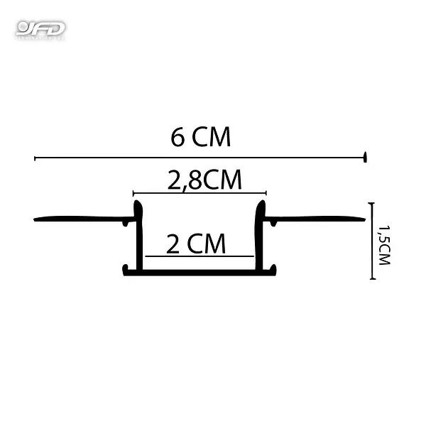 Perfil Perforado Cm X 2cm / 3mt Largo